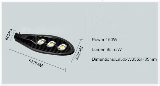 led street light head with 3 led chip